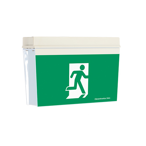 Classic IP66/67 Weatherproof Exit, Surface Mount, L10 Nanophosphate, DALI Emergency, Running Man, Single Sided